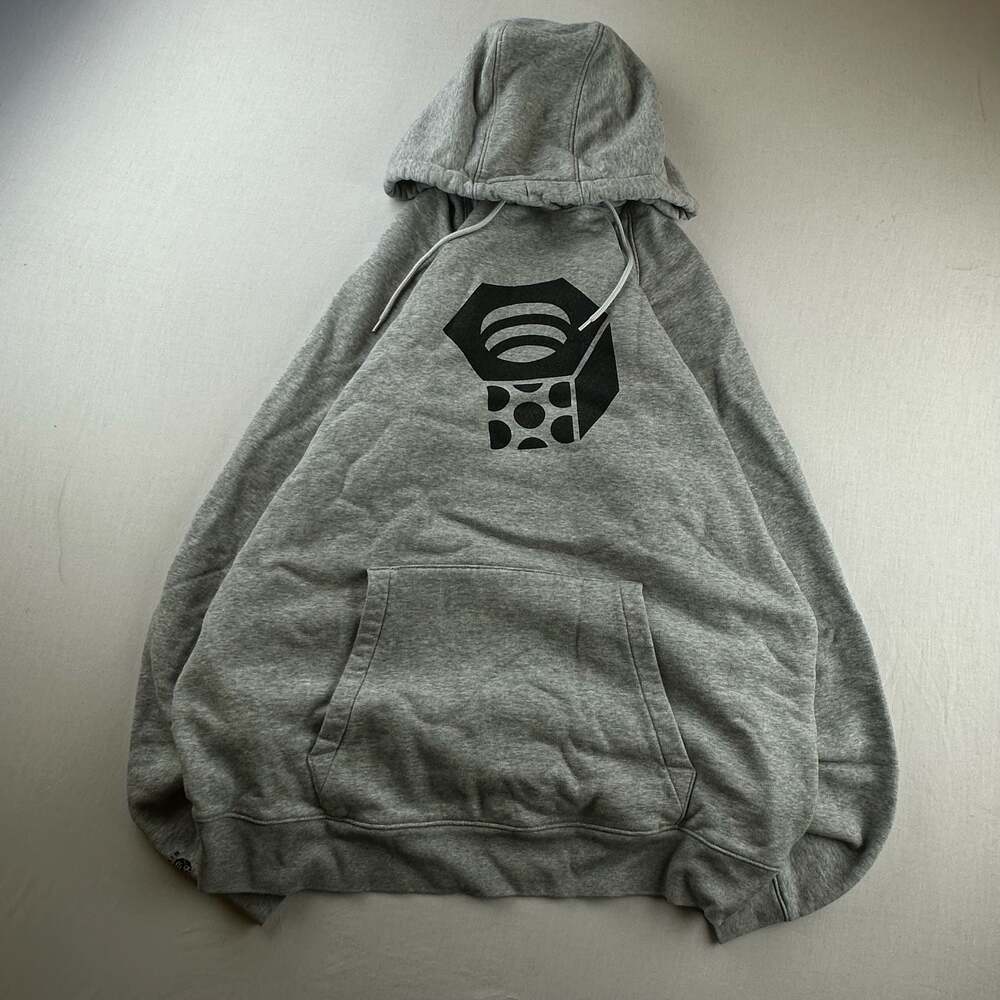 Mountain Hardwear Men's Logo Pullover Fleece Hoodie, Heather Grey, Size XL